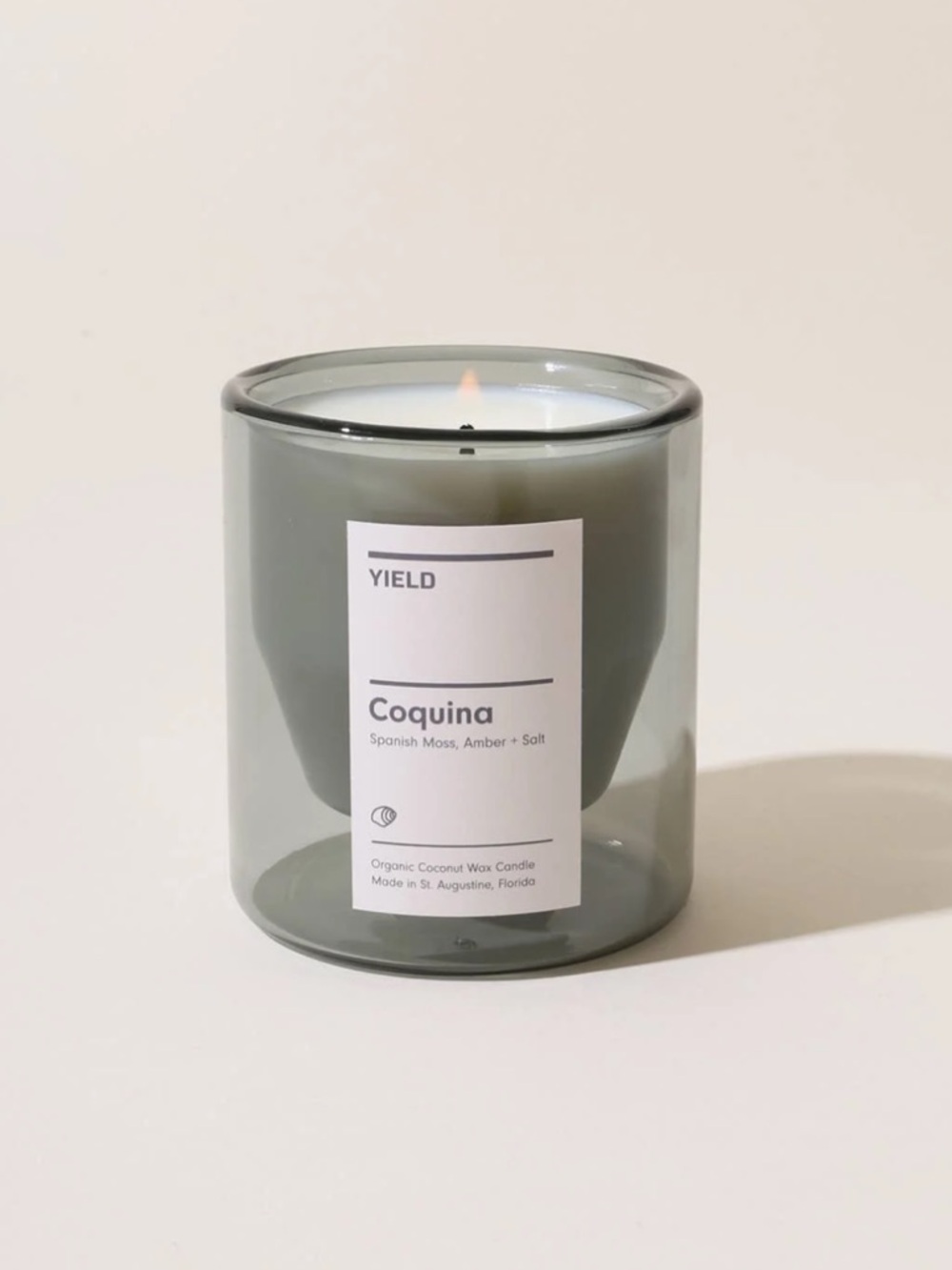 Made in USA Yield Coquina Candle Spanish Moss Amber Salt